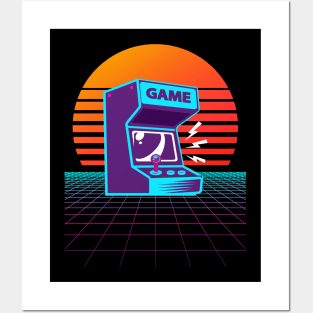 Arcade Machine Retrowave Posters and Art